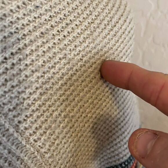 Northern Angel Multi Color Faux Fur Collar Knit Fringe Poncho - Picture 8 of 10